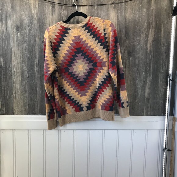 Cotton & Rye geometric boho soft cozy sweater size M - Picture 3 of 5